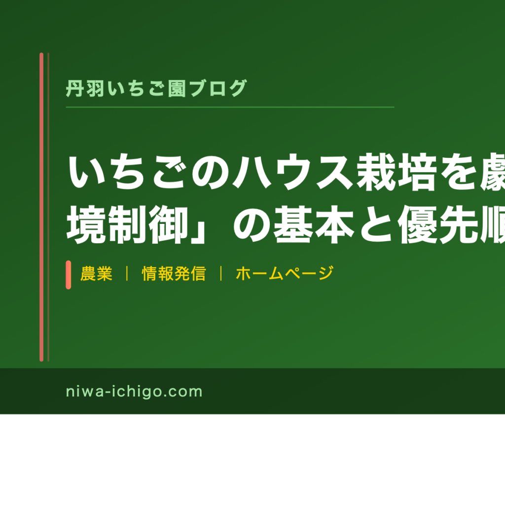 いちごのハウス栽培を劇的に変える「環境制御」の基本と優先順位【農家が解説】 - 記事サムネイル