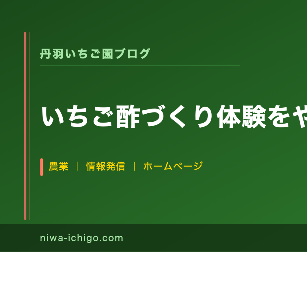 いちご酢づくり体験をやる予定です！ - 記事サムネイル