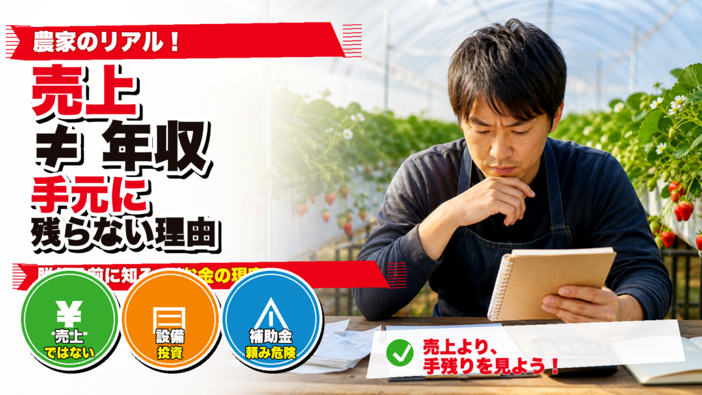 脱サラ農家の年収の現実と売上が手元に残らない理由を解説するサムネイル