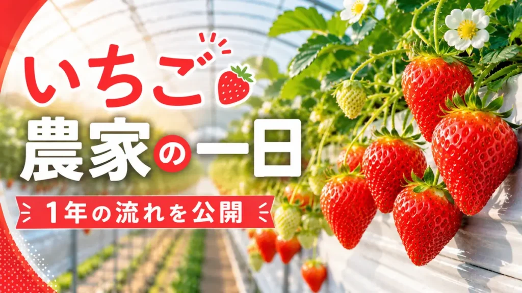 いちご農家の一日の流れを表したサムネイル