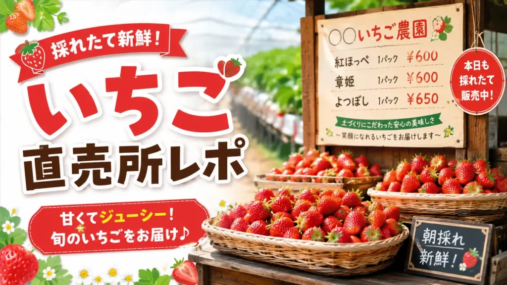 農家のいちご直売所の店頭