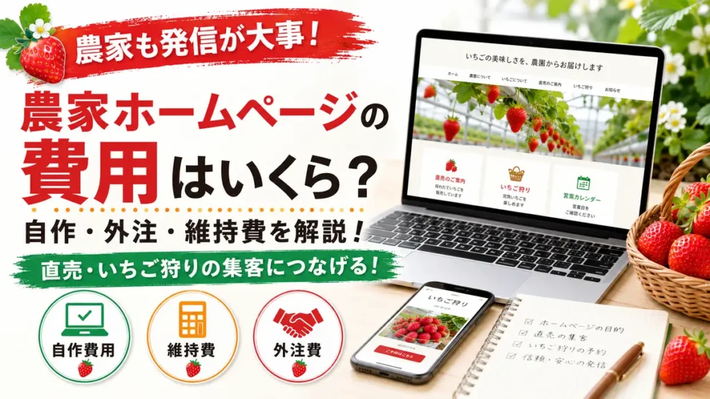 農家ホームページの費用 自作 外注 維持費のアイキャッチ