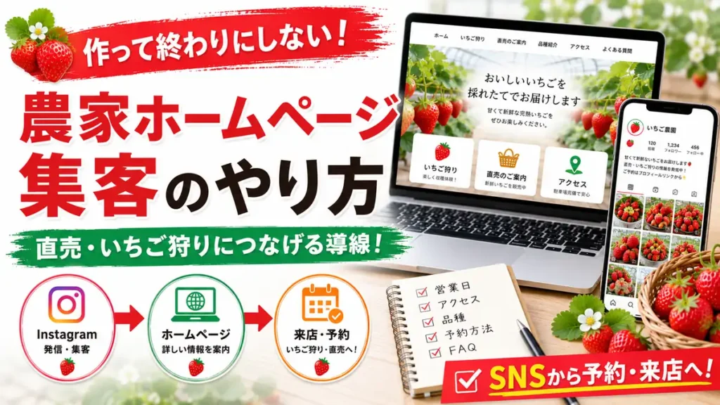 農家ホームページ集客のやり方を説明するアイキャッチ画像