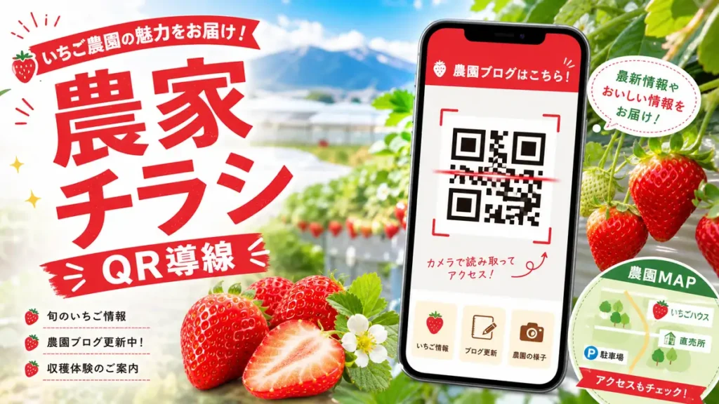 農家チラシの作り方とQR導線のアイキャッチ画像