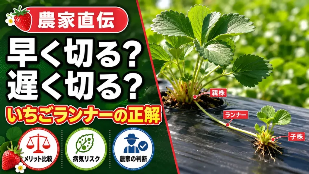 いちごのランナーを早く切るか遅く切るかの判断ポイント