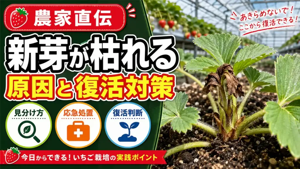 いちごの新芽が枯れる原因のアイキャッチ