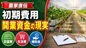 いちご農家の初期費用と開業資金の現実を解説する文字入りサムネイル