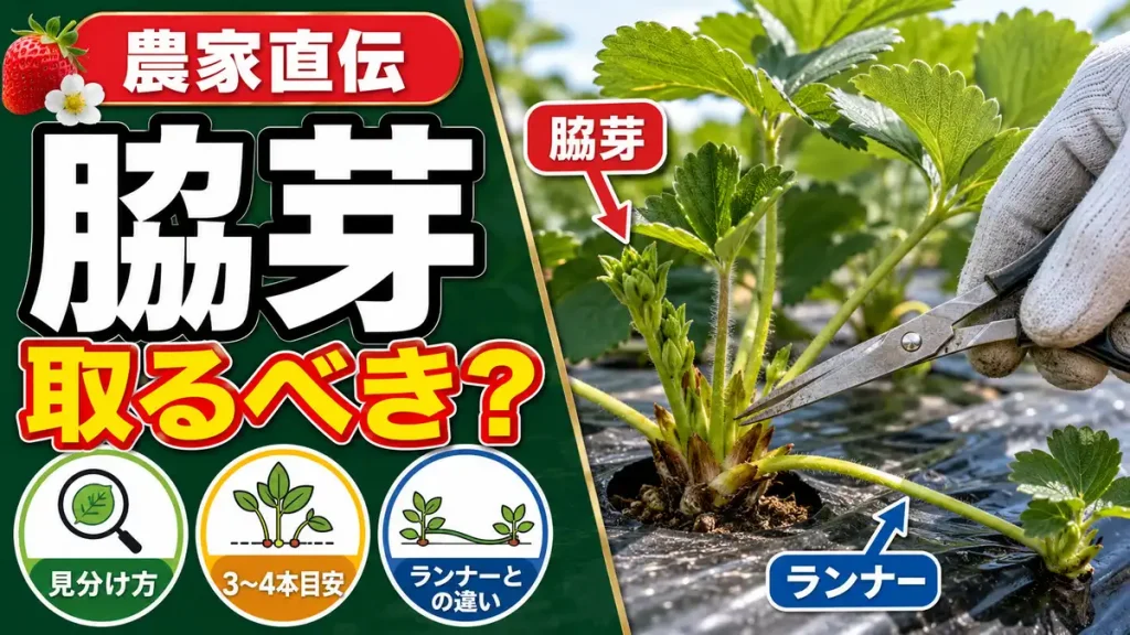 いちごの脇芽とランナーの見分け方