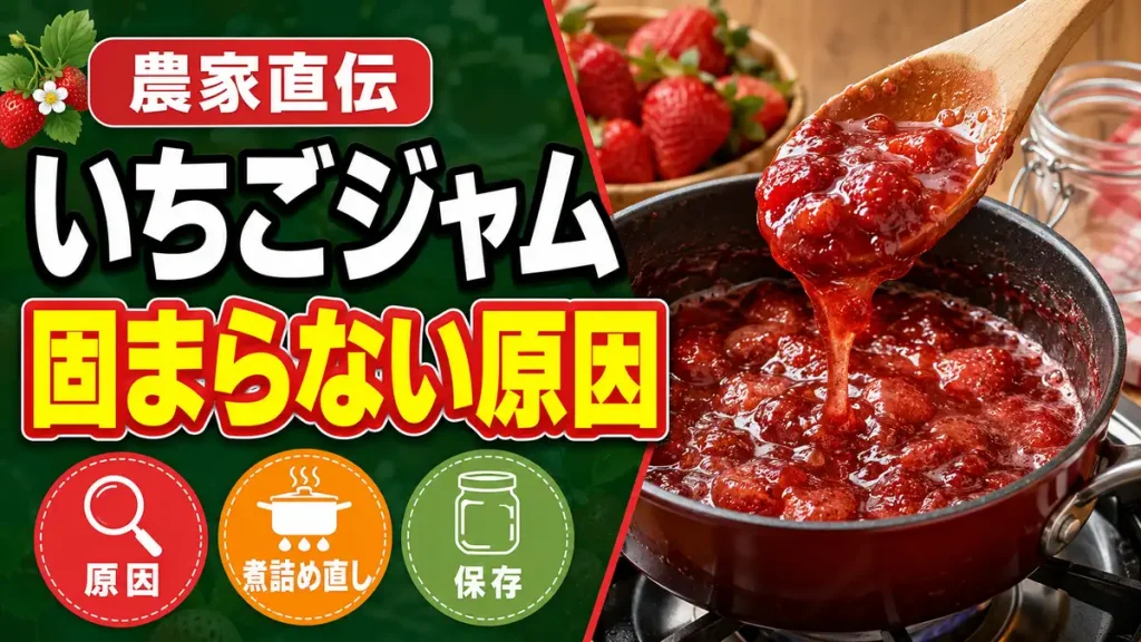 いちごジャムがゆるい・固まらない原因と煮詰め直し